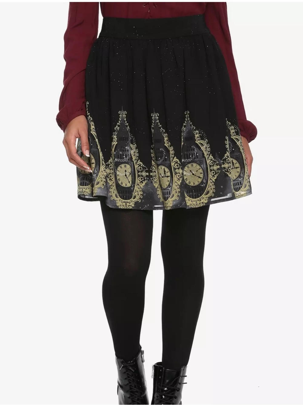 HOT TOPIC Disney Peter Pan Clock Chiffon Skirt